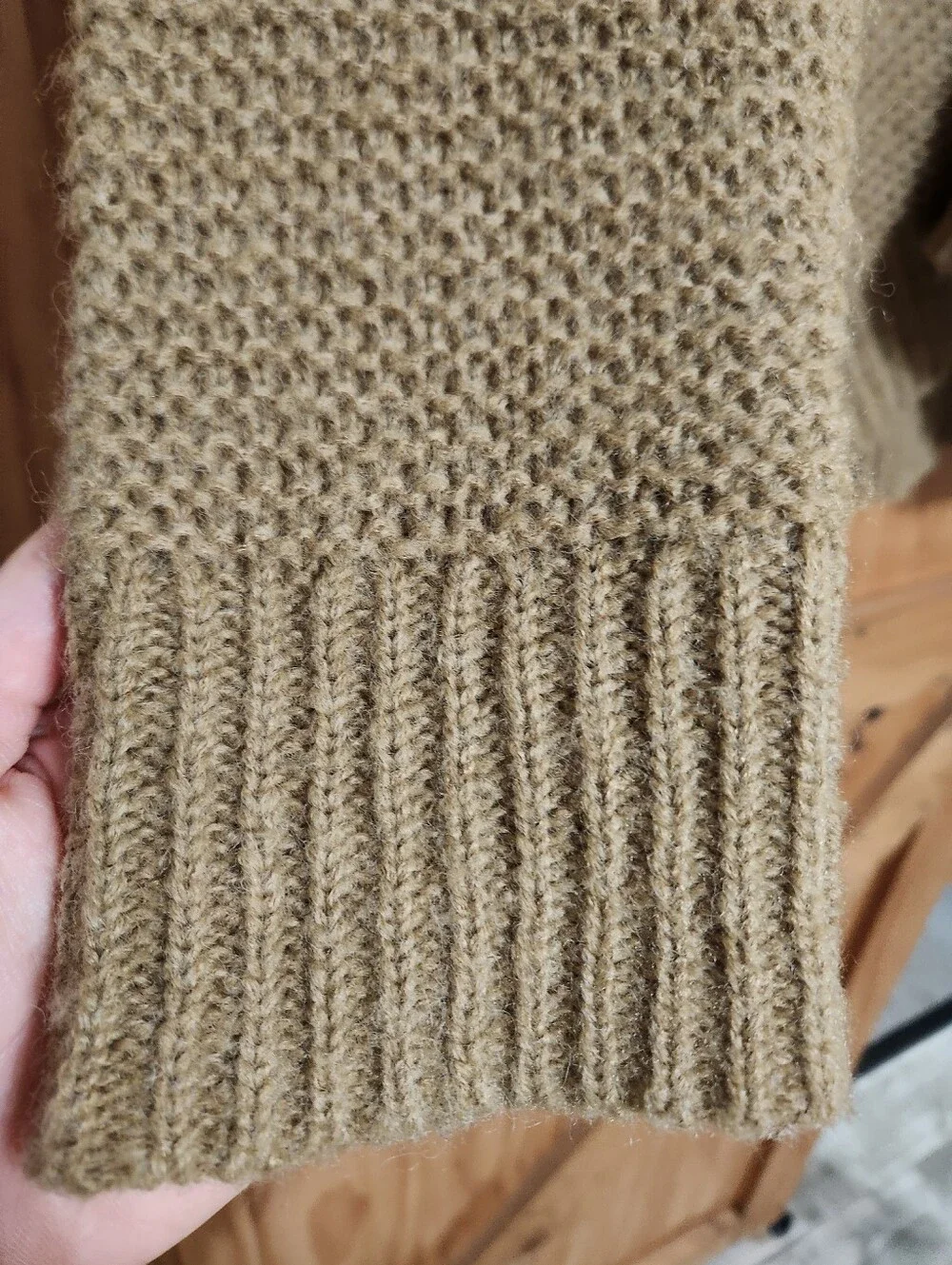 Michael Kors Wool Blend Chunky Knit V Neck Sweater Oversized Cottage Core Fall